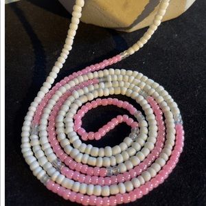 Waistbeads 2strand tie on “Cancer Awareness”